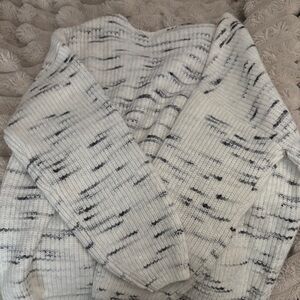 LOFT Cream and Black Cowl Neck Sweater